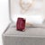 4.8ct Madagascar Ruby Solitaire Ring: Solid 14k Yellow Gold, Emerald Cut, Size 6.75 For Sale In Columbus - Image 6 of 12