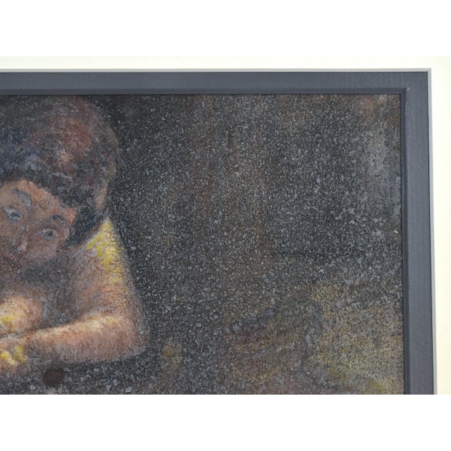 Vintage 1924 Marcel Gromaire Mixed Media Chalk Pastel and Gouache Nudes Portrait Painting For Sale - Image 10 of 12