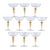 Vintage Murano Glass Champagne Coupes, Peach and Gold-Leaf Ribbed Stems, Set of Ten For Sale