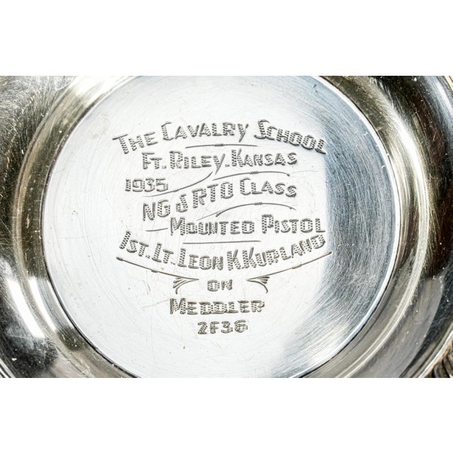 Rare Collection Miniature Sterling Silver Antique Trophy Pin Dish Tray Horse Calvary School Ft. Riley Kansas Militaria Interest For Sale - Image 14 of 16