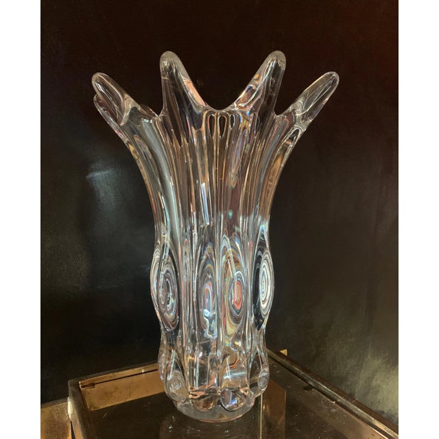 Mid-Century Modern Vannes France Crystal Vase For Sale - Image 3 of 9