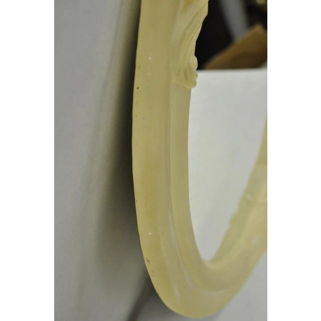 Glass Vintage Art Nouveau Revival Lucite Acrylic Figural Woman Round Wall Mirror For Sale - Image 7 of 10