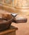 Rustic Vintage Jan Barboglio Hand-Carved Wood Bowl With Cast Iron Birds For Sale - Image 3 of 8