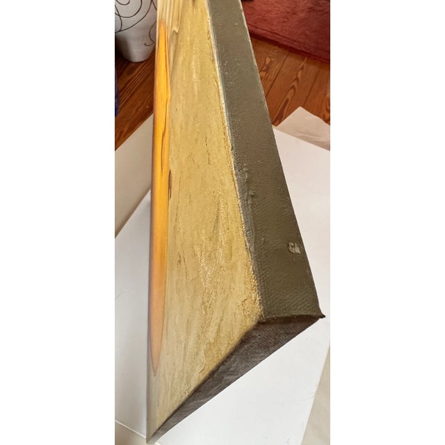Contemporary Oil Painting, Yellow Earth Tones, Ancient Inspired "Yellow Urn" For Sale - Image 4 of 8