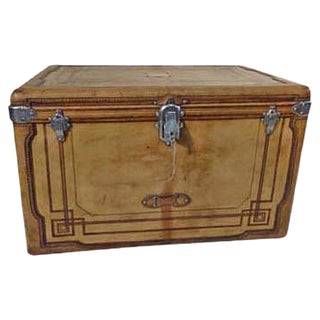 Antique Leather Trunk Courier Trunk from Gautier, 1890s For Sale