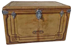 Antique Leather Trunk Courier Trunk from Gautier, 1890s