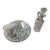 1970s Glass Bottle With Stopper and Ashtray Pair For Sale