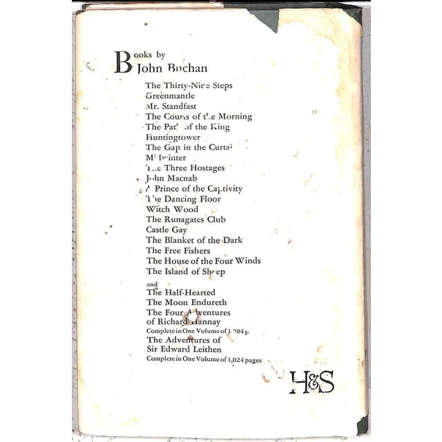 BUCHAN, John [318] pp. Hodder & Stoughton 1936 8" x 5 1/2" Dust wrapper artwork by Chesterman *dust wrapper affixed over...