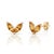 Natural Citrine Leaf Earrings | v-Shape Gemstone Studs | Minimalist November Birthstone Gift - A Pair For Sale - Image 4 of 4