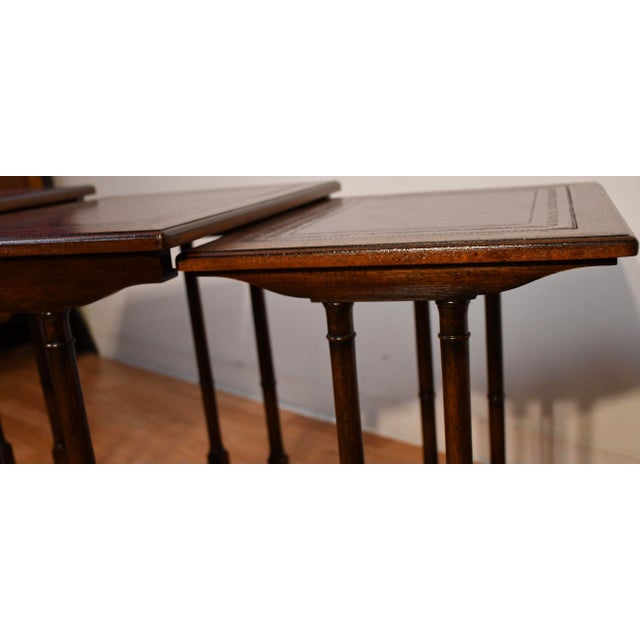 Description: A beautiful set of vintage nesting tables , crafted with exceptional attention to detail and timeless design....