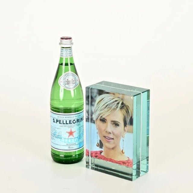 Large Double-Sided Nile Green Photo Frame with Mirror from Fontana Arte, 1950s For Sale - Image 6 of 15