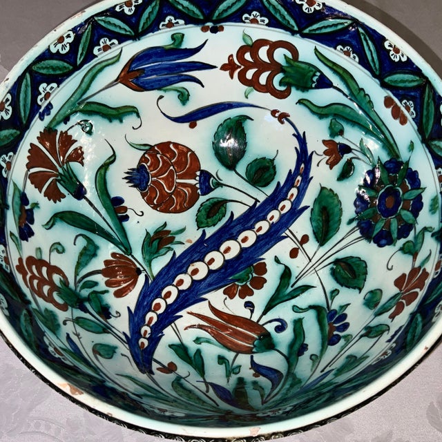 Large Cantagalli Iznik Style Footed Bowl / 19th Century, Italy For Sale In New York - Image 6 of 12