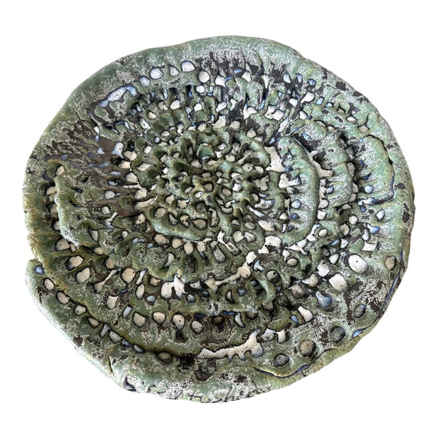 Large Japanese Contemporary Stoneware Glazed Plate by Satoru Hoshino For Sale