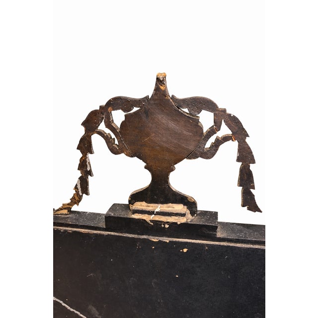 Antique Black & Gilt Ebonized Wood Mirror, Turn of the 20th Century (40″ × 27″) For Sale - Image 4 of 17