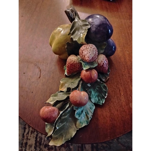 Art Deco Italian Majolica Fruit Spray Capodimonte For Sale - Image 3 of 7