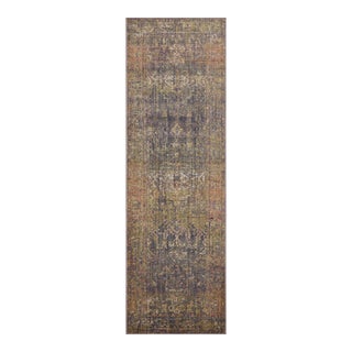 Jean Stoffer x Loloi Bradbury Ink / Multi 2'-6" x 12'-0" Runner Rug For Sale