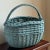 Vintage Cornflower Blue European-Style Market Basket For Sale - Image 12 of 12