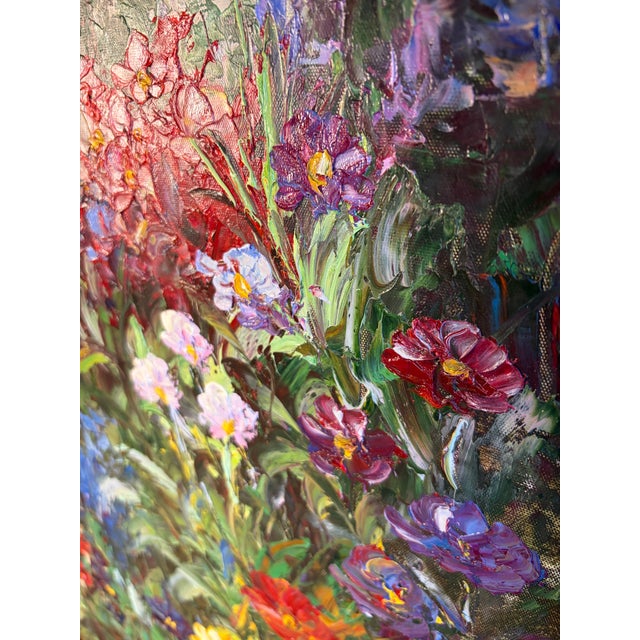 Blue Late 20th Century Large Mid-Century Style Mediterranean Coastal Terrace Oil Painting - Signed "W. Brittain" For Sale - Image 8 of 10
