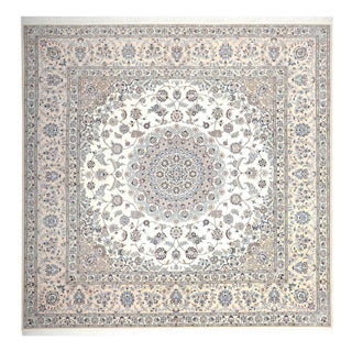 Middle Eastern Hand-Knotted Nain Rug with Floral Pattern For Sale