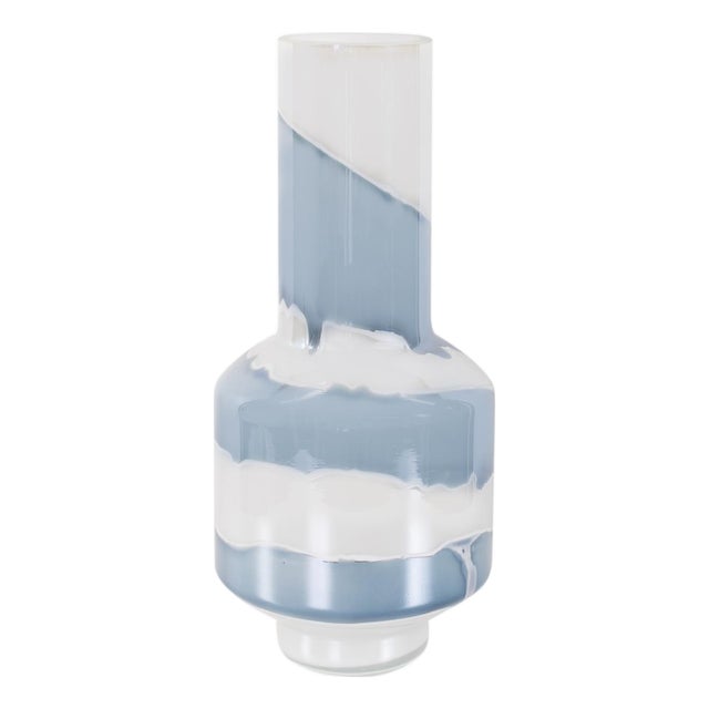Glacier Bay Layered Cylindrical Glass Bottle- Short For Sale