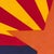 This vintage Arizona flag is made from a cotton cloth, with printed design visible on both sides. Please note staining and...