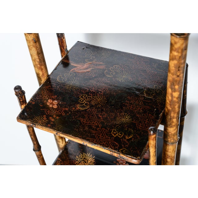 Late 19th Century Aesthetic Movement Three-Tier Bamboo Etagere Whatnot For Sale - Image 5 of 11