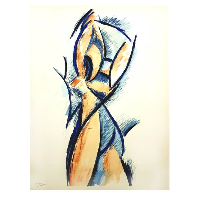 Wood Woman - Pochoir 1962 For Sale - Image 7 of 8