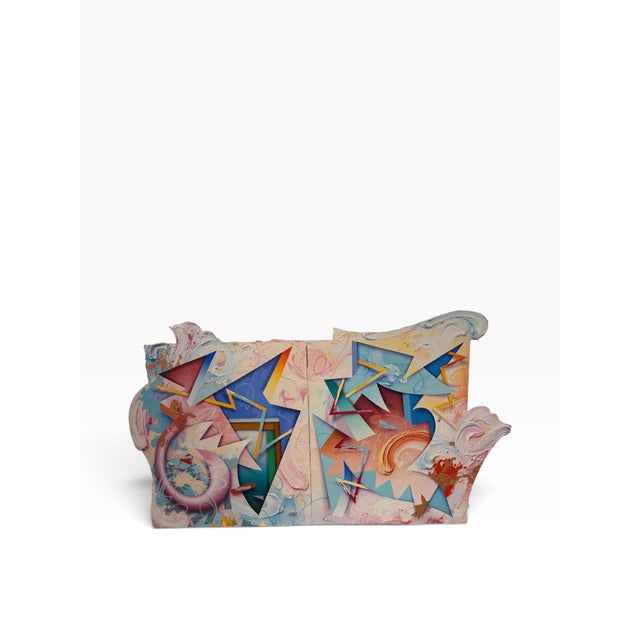 Command a room with this breathtaking, museum-scale 1984 masterpiece by renowned American Abstract Illusionist George D....