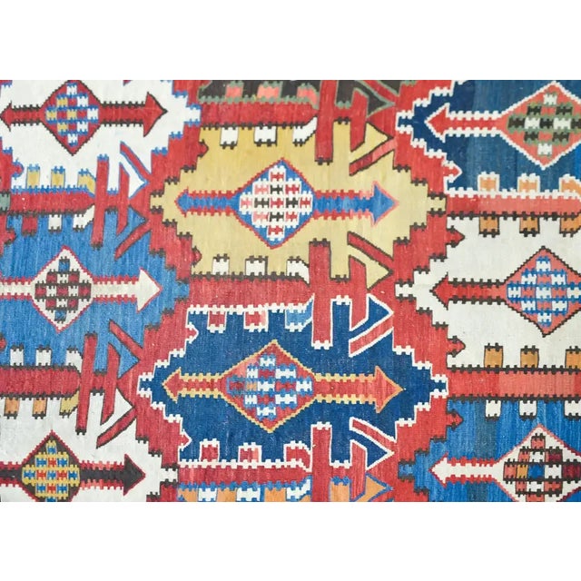 1900 - 1909 Early 20th Century Kuba Kilim Rug For Sale - Image 5 of 13