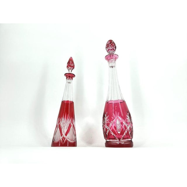 Crystal Carafe from Val Saint Lambert, 1960s, Set of 2 For Sale - Image 6 of 11