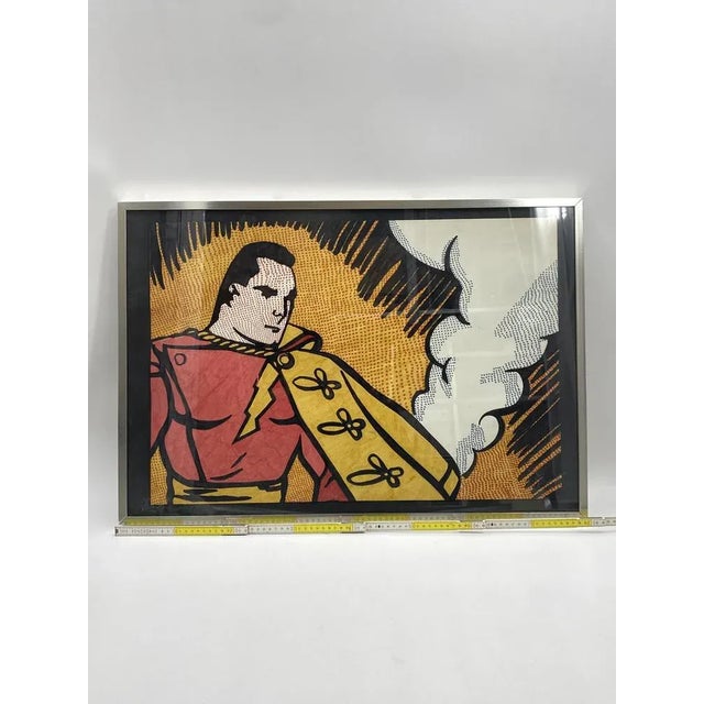 Paper Captain Marvel / Shazam!, 1980s, Felt Pen Artwork, Framed For Sale - Image 7 of 11