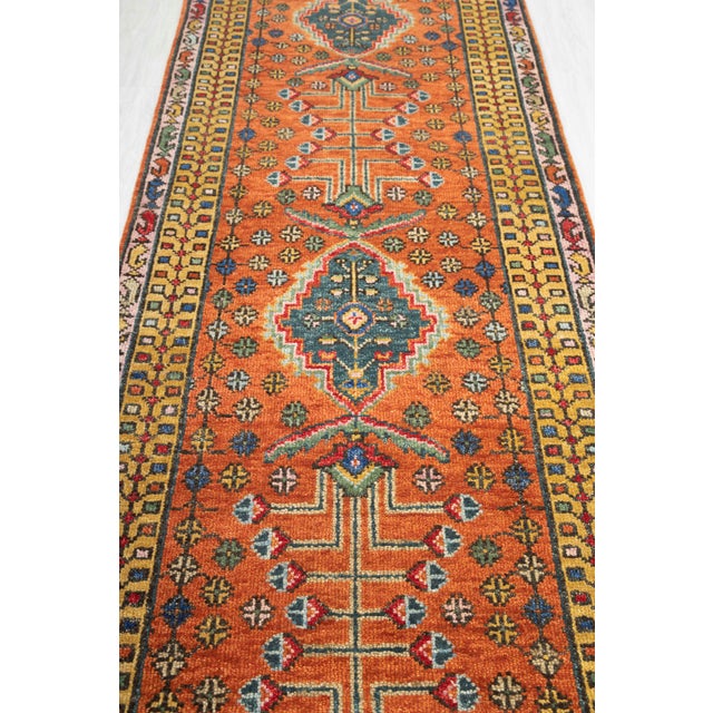 2.6x20Ft. Brunt Orange Persian Design Inspired Hand Knotted Wool Runner Rug For Sale - Image 15 of 17