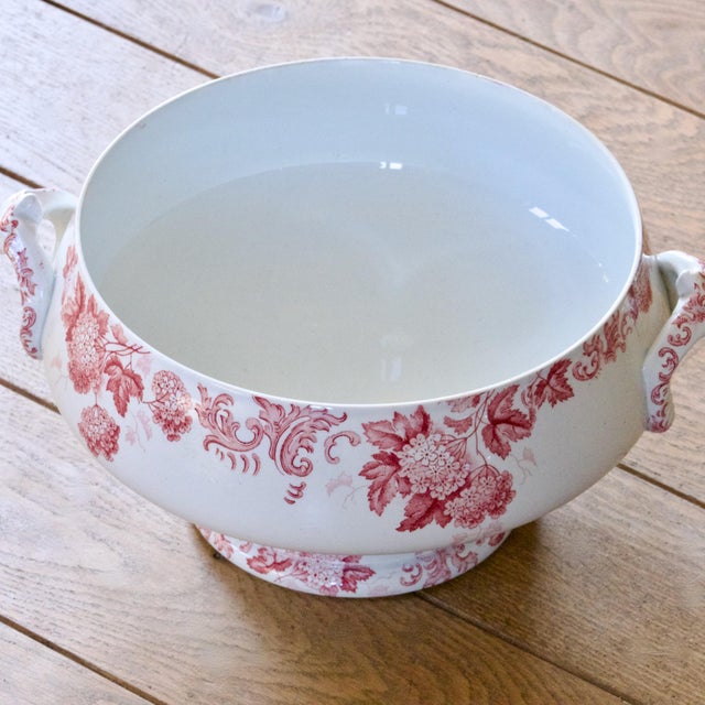 Ceramic Large Antique French Salad Bowl from St Amand, 1886 For Sale - Image 7 of 13