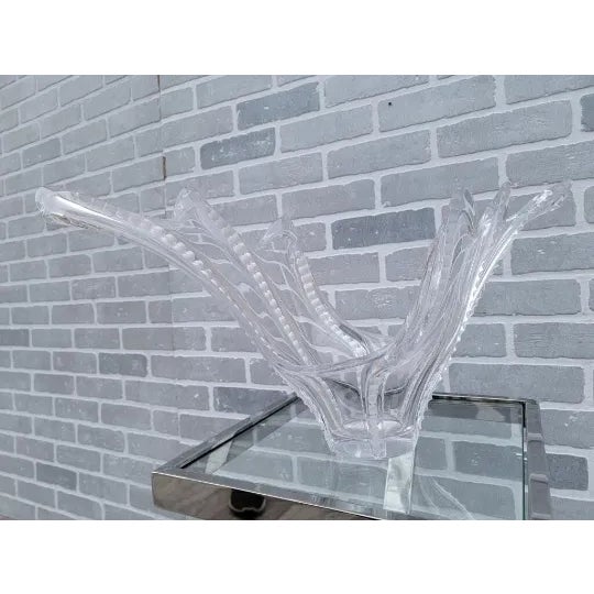 Mid-Century Modern Mid Century French Cofrac Art Verrier Free Form Crystal Centerpiece For Sale - Image 3 of 8