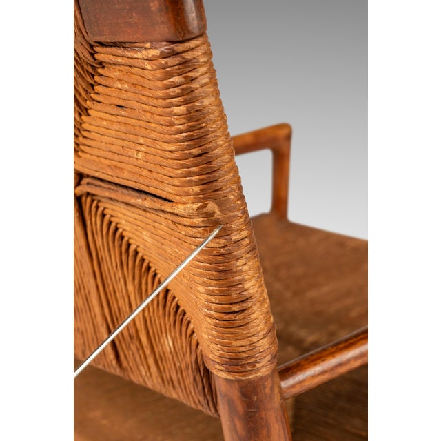 Rare Mid-Century Modern Armchair in Original Condition in Oak & Rush by Mel Smilow for Smilow-Thielle, Usa, C. 1950s For Sale - Image 17 of 18