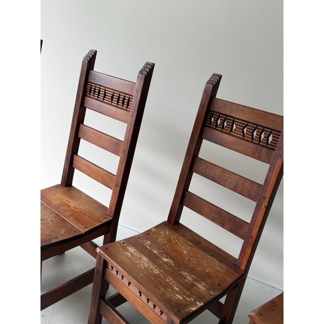 Wood Vintage Set of Six Studio Craft Dining Chairs For Sale - Image 7 of 12