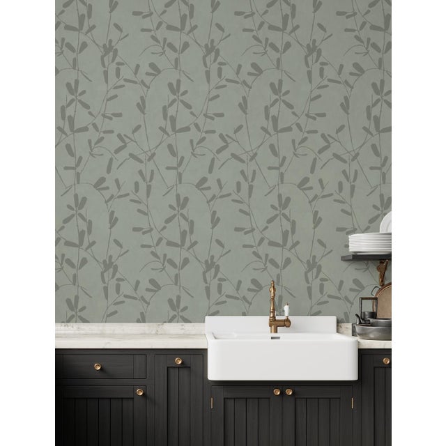 Sample - Liripoe Wallpaper by Susan Hable in Gray | Chairish