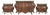 Continental Rococo-Style Three-Piece Chest of Drawers Set, Late 19th Century, Set of 3 For Sale
