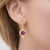Vintage style amethyst earrings silver, gold. Dangle amethyst earrings. Cocktail earrings with amethyst, Silver Gold-...