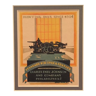 1920s Original Art Deco Advertising Mini Poster, McKnight Kauffer For Sale