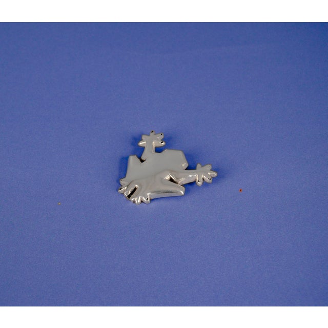 Handmade Silver Frog Brooch For Sale - Image 3 of 11
