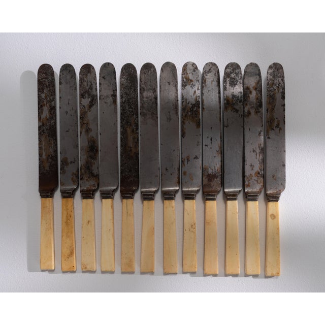 19th Century United Kingdom Ivory Metal Serving Utensil - 12 pcs For Sale - Image 11 of 18