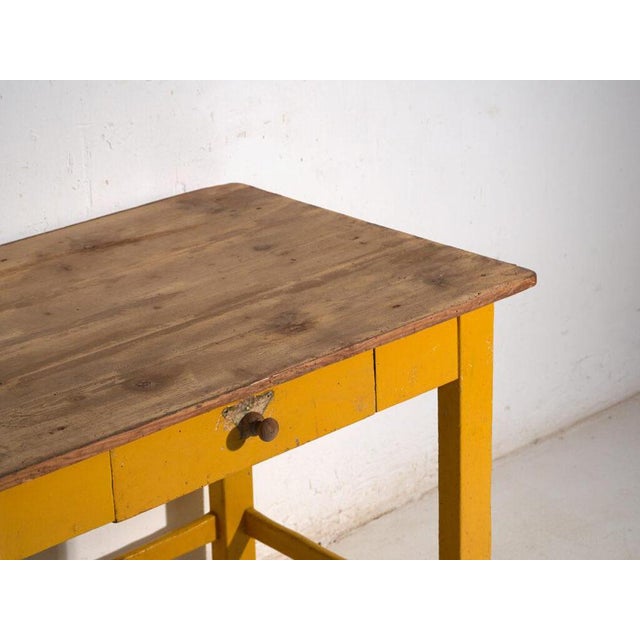 Vintage Painted Kitchen Table in Pine Wood, Central Europe, 1920 For Sale - Image 9 of 11