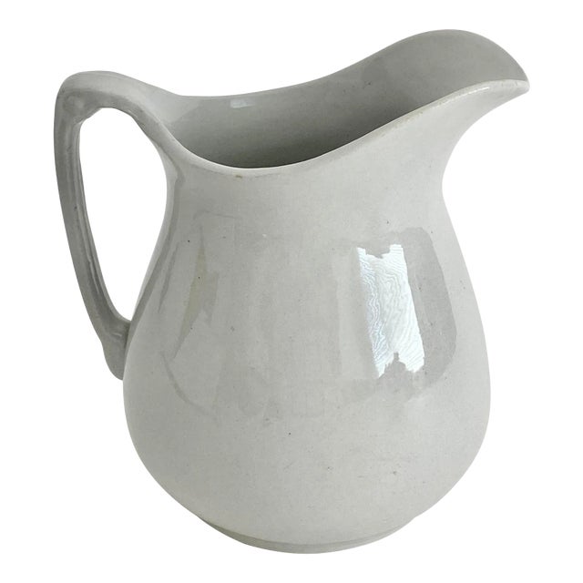 English Ironstone White Pitcher For Sale