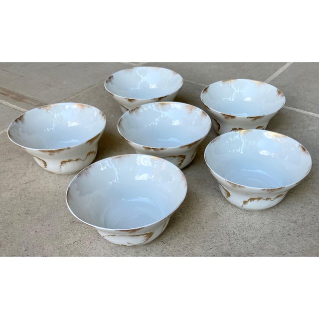 Circa 1900/1903 Theo Haviland Art Nouveau-Style Limoges Gold Gilt on Fine Porcelain China Berry Bowls - Set of 6 For Sale - Image 13 of 18