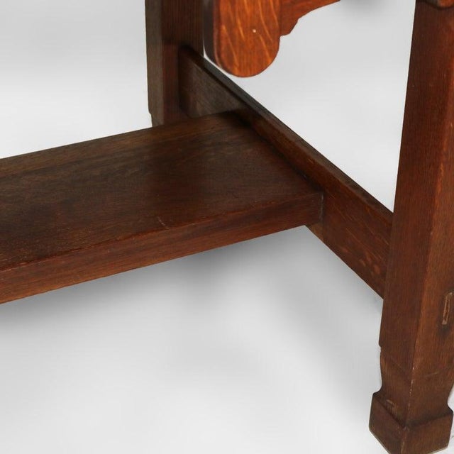 Antique Stickley Brothers Three Drawer Oak Library Table Desk C1920 For Sale - Image 15 of 18