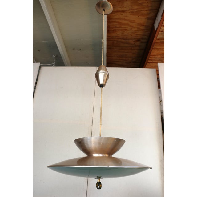 1960s Mid Century Pull Down Pendant Light Fixture For Sale - Image 5 of 17