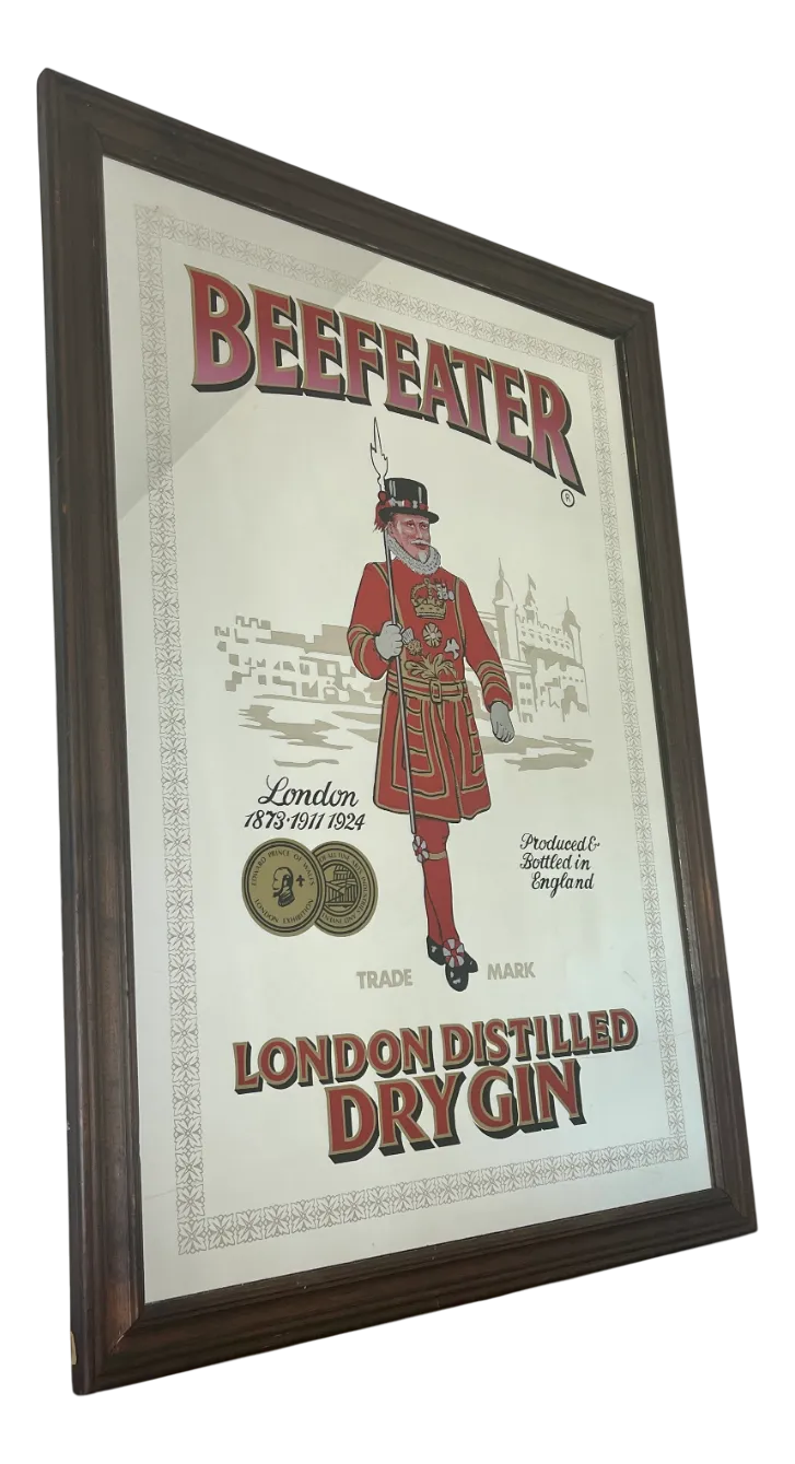 Vintage Beefeater London Dry Gin Mirror | Chairish