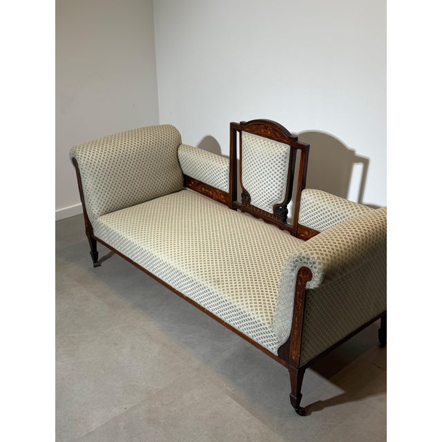 Edwardian Mahogany Settee, France For Sale - Image 6 of 11