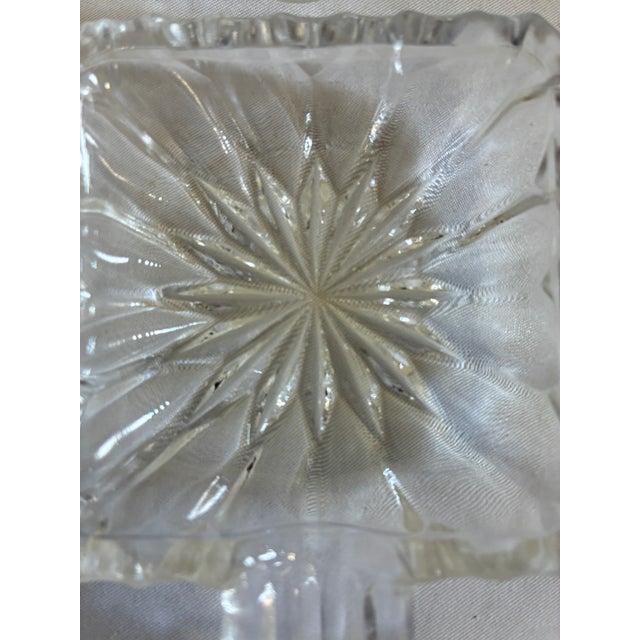 Transparent Vintage Mid-Century Pressed Glass Starburst Spoon or Knife Rests - Set of 6 For Sale - Image 8 of 9